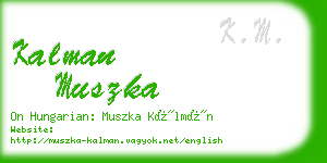 kalman muszka business card